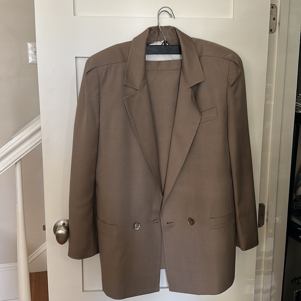 Tan Christian Dior Skirt Suit
